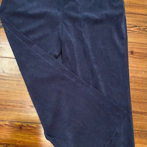 Express Editor Mid Rise Textured Corduroy Relaxed Trouser Pant in Navy Sz 14S - Picture 4 of 6